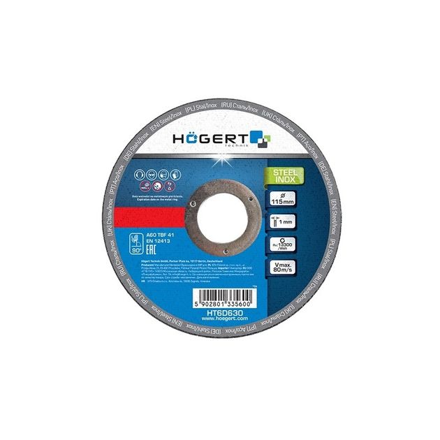 Отрезные диски по стали 180 х 1,6 х 22,23 мм, 10 шт, HOEGERT HT6D633, фото  | SNABZHENIE.com.ua
