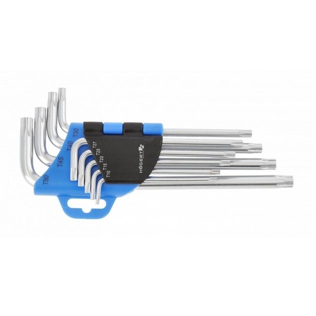Набір ключів TORX CrV, 9 шт. довгих HOEGERT HT1W809, фото  | SNABZHENIE.com.ua