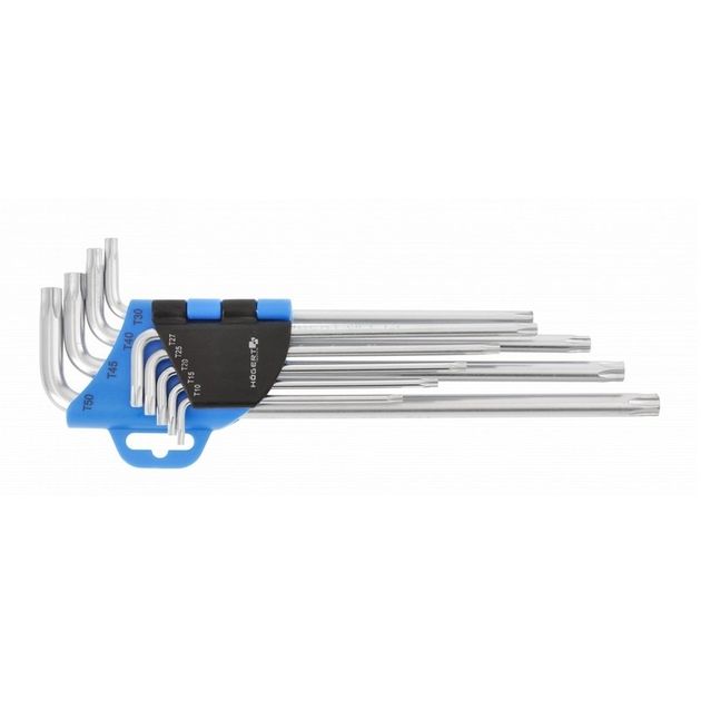 Набор экстра длинных Г-образных ключей TORX CrV, 9 шт. HOEGERT, фото  | SNABZHENIE.com.ua