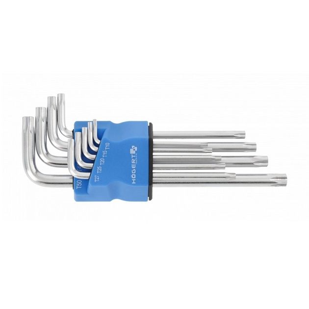 Набор Г-образных длинных ключей TORX S2, 9 шт. HOEGERT, фото  | SNABZHENIE.com.ua