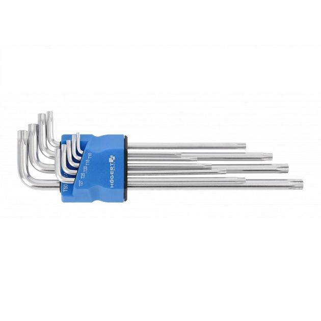 Набор Г-образных ключей TORX S2, 9 шт., HOEGERT HT1W831, фото  | SNABZHENIE.com.ua