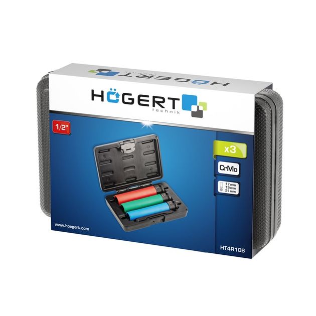 Набір довгих ударних головок для легкосплавних дисків, 3 шт. HOEGERT HT4R106, фото , зображення 2 | SNABZHENIE.com.ua Набір довгих ударних головок для легкосплавних дисків, 3 шт. HOEGERT HT4R106, фото , зображення 2 | SNABZHENIE.com.ua
