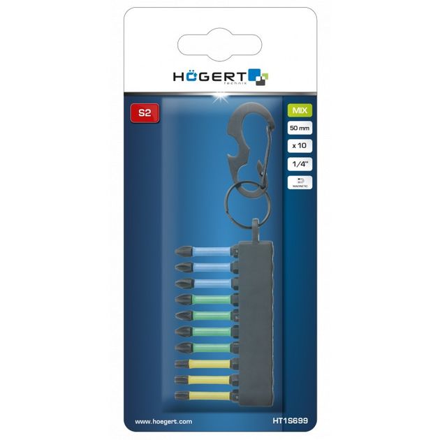 Біти ударні 10 шт., мікс 50 мм HOEGERT HT1S699, фото , зображення 2 | SNABZHENIE.com.ua Біти ударні 10 шт., мікс 50 мм HOEGERT HT1S699, фото , зображення 2 | SNABZHENIE.com.ua