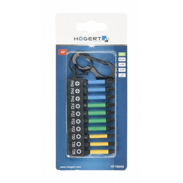 Біти ударні 10 шт., мікс 50 мм HOEGERT HT1S699, фото , зображення 3 | SNABZHENIE.com.ua Біти ударні 10 шт., мікс 50 мм HOEGERT HT1S699, фото , зображення 3 | SNABZHENIE.com.ua