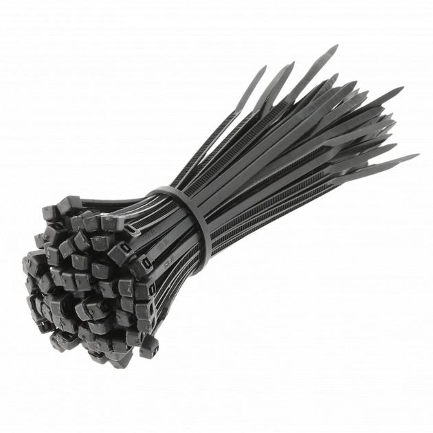 Нейлоновые стяжки 2,5 x 100 мм, 100 шт., черные HOEGERT HT2C700, фото  | SNABZHENIE.com.ua