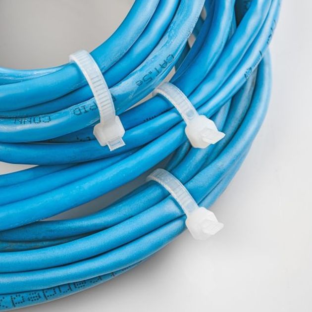 Нейлоновые стяжки 2,5 x 200 мм, 100 шт., белые HOEGERT HT2C719, фото , изображение 2 | SNABZHENIE.com.ua Нейлоновые стяжки 2,5 x 200 мм, 100 шт., белые HOEGERT HT2C719, фото , изображение 2 | SNABZHENIE.com.ua