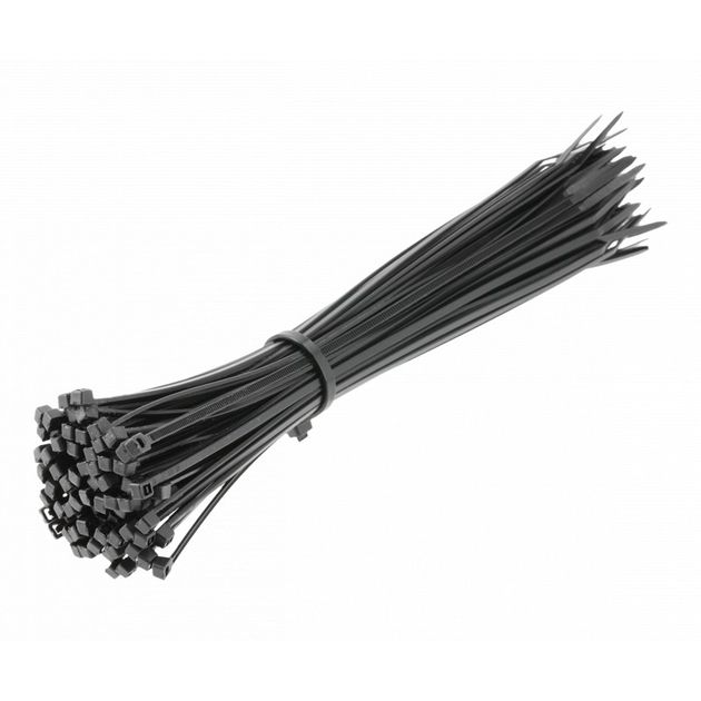Нейлоновые стяжки 2,5 x 200 мм, 100 шт., черные HOEGERT HT2C702, фото  | SNABZHENIE.com.ua
