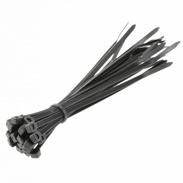 Нейлоновые стяжки 3,6 x 140 мм, 25 шт., черные HOEGERT HT2C703, фото  | SNABZHENIE.com.ua