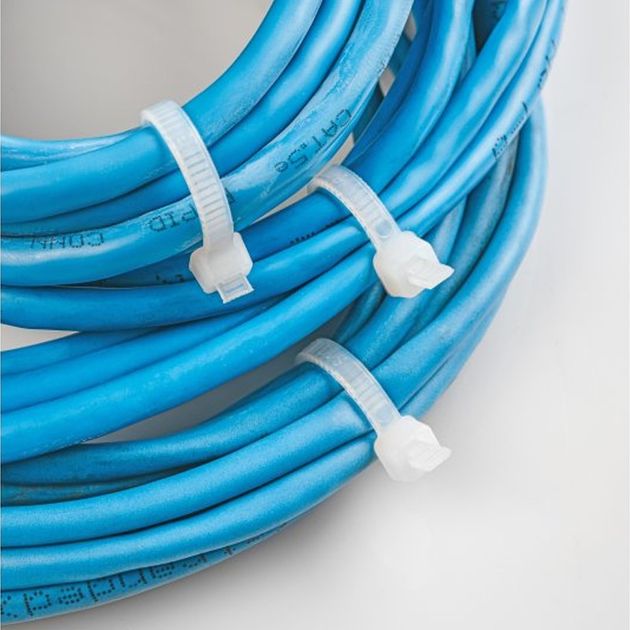 Стяжки нейлонові 3,6 x 200 мм, 100 шт., білі HOEGERT HT2C723, фото , зображення 2 | SNABZHENIE.com.ua Стяжки нейлонові 3,6 x 200 мм, 100 шт., білі HOEGERT HT2C723, фото , зображення 2 | SNABZHENIE.com.ua