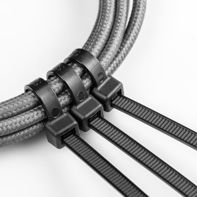 Стяжки нейлонові 3,6 x 200 мм, 100 шт., чорні HOEGERT HT2C706, фото , зображення 2 | SNABZHENIE.com.ua Стяжки нейлонові 3,6 x 200 мм, 100 шт., чорні HOEGERT HT2C706, фото , зображення 2 | SNABZHENIE.com.ua