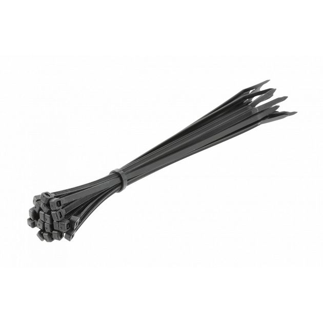 Нейлоновые стяжки 3,6 x 200 мм, 25 шт., черные HOEGERT HT2C705, фото  | SNABZHENIE.com.ua
