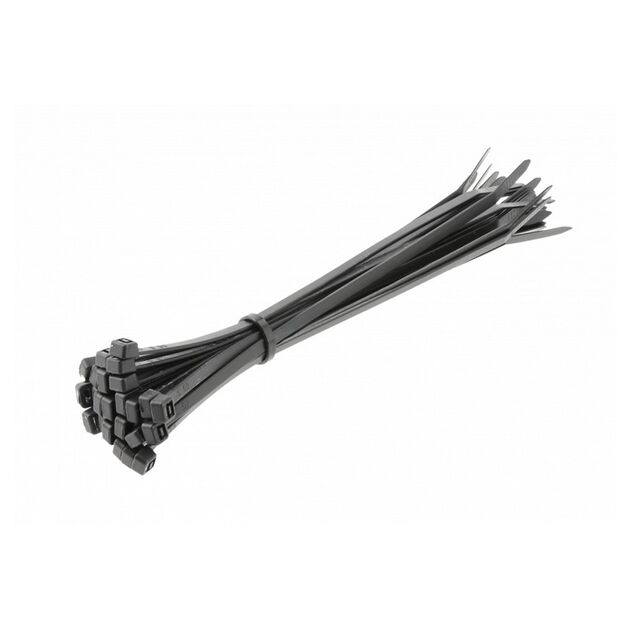 Нейлоновые стяжки 4,8 x 200 мм, 25 шт., черные HOEGERT HT2C709, фото  | SNABZHENIE.com.ua