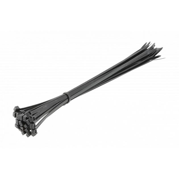 Нейлоновые стяжки 4,8 x 300 мм, 25 шт., черные HOEGERT HT2C711, фото  | SNABZHENIE.com.ua