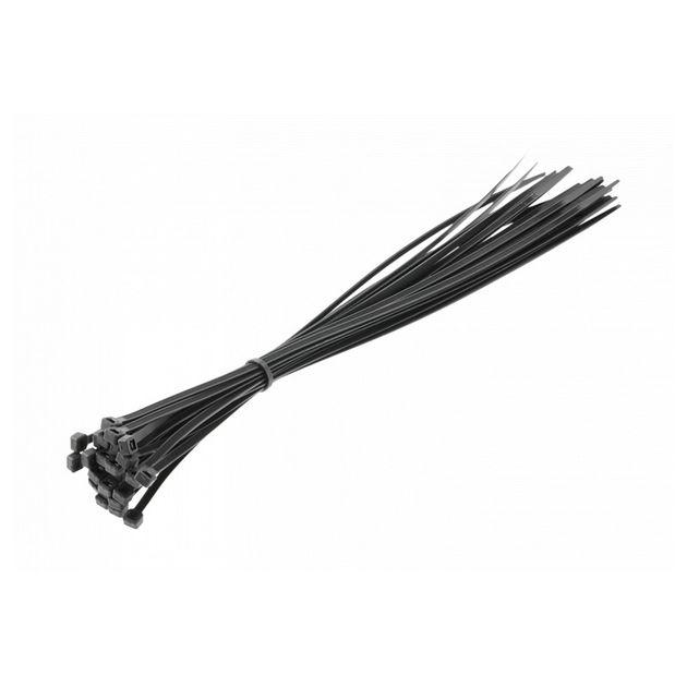 Нейлоновые стяжки 4,8 x 370 мм, 25 шт., черные HOEGERT HT2C713, фото  | SNABZHENIE.com.ua