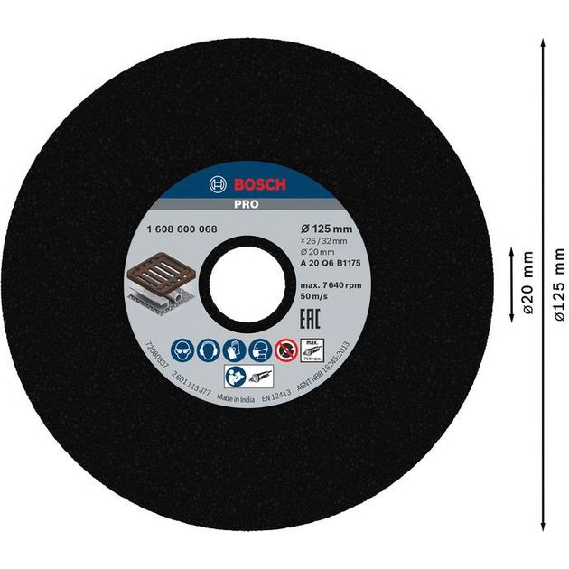 Шлифовальный круг для прямых шлифмашин 125 мм, 20 мм, 20 BOSCH, фото , изображение 2 | SNABZHENIE.com.ua Шлифовальный круг для прямых шлифмашин 125 мм, 20 мм, 20 BOSCH, фото , изображение 2 | SNABZHENIE.com.ua