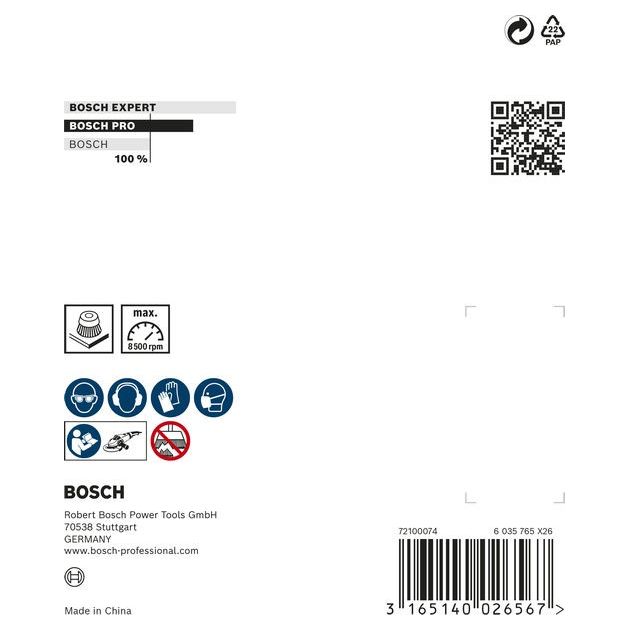 Щітка зачистна, дріт з вузликами, сталь, 90 мм BOSCH, фото , изображение 2 | SNABZHENIE.com.ua