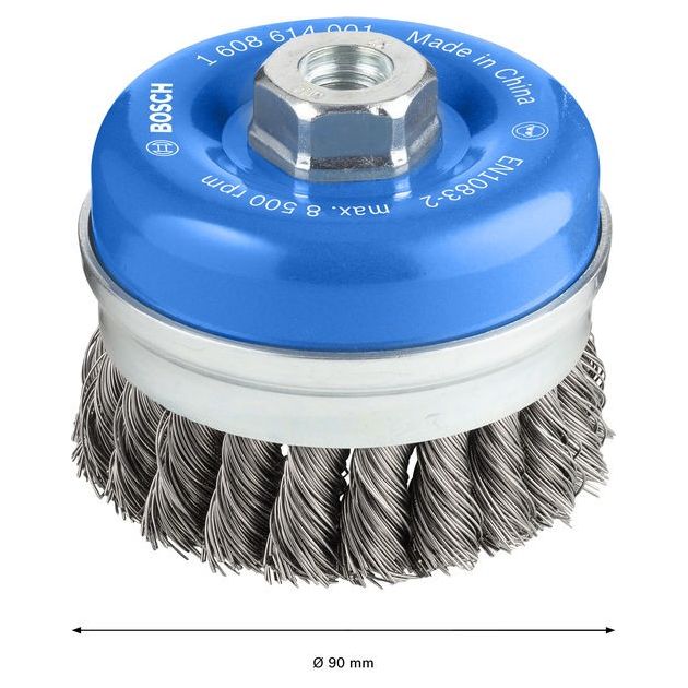 Зачисна щітка з дротом із вузликами, сталь, 90 мм BOSCH, фото , зображення 3 | SNABZHENIE.com.ua