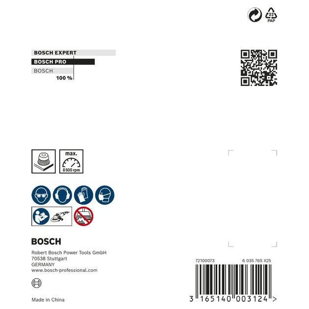 Зачисна щітка з дротом із вузликами, сталь, 90 мм BOSCH, фото , зображення 2 | SNABZHENIE.com.ua