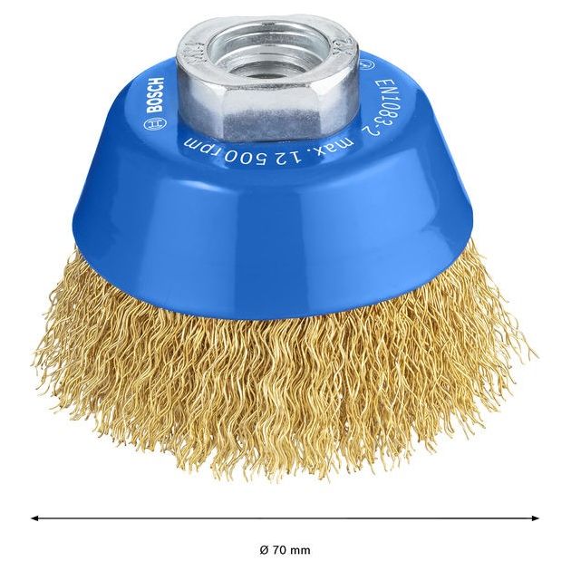 Щетка чашечная 70 мм из латунированной проволоки M14 BOSCH, фото , изображение 3 | SNABZHENIE.com.ua Щетка чашечная 70 мм из латунированной проволоки M14 BOSCH, фото , изображение 3 | SNABZHENIE.com.ua