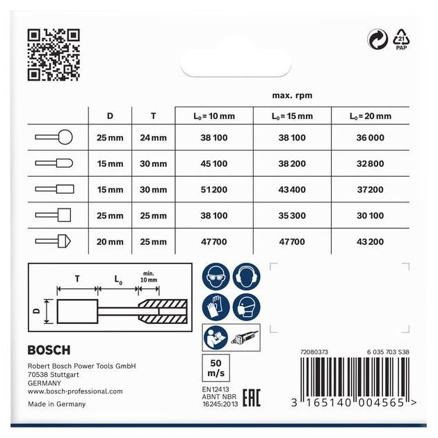 Набір шарошок 5 шт, хвостовик 6 мм, зерно 60 BOSCH (1609200286), фото , зображення 2 | SNABZHENIE.com.ua Набір шарошок 5 шт, хвостовик 6 мм, зерно 60 BOSCH (1609200286), фото , зображення 2 | SNABZHENIE.com.ua