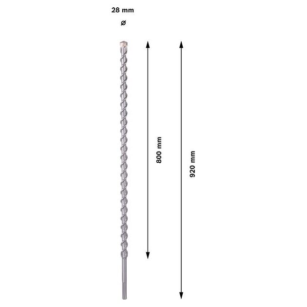 Бур 28 x 800 / 820 мм для природного камня NaturStone SDS-max 9,1 шт. BOSCH (1618596504), фото , зображення 3 | SNABZHENIE.com.ua