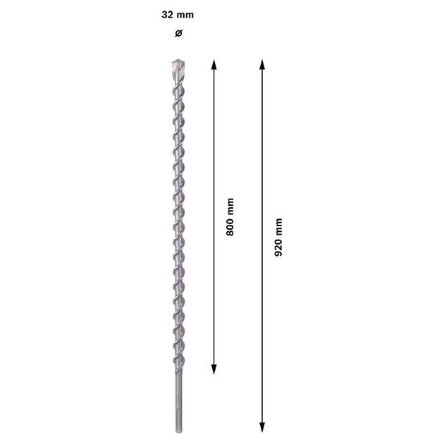 Бур NaturStone SDS-max 28 x 800/820 мм для природного камня BOSCH 9,1 шт., фото , изображение 3 | SNABZHENIE.com.ua