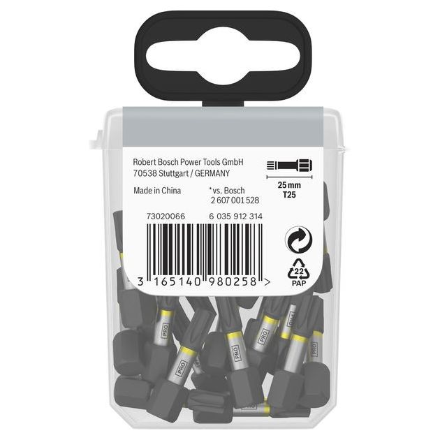 Бита T25 x 25 мм Impact Control TicTac, 25 шт, BOSCH, фото , изображение 2 | SNABZHENIE.com.ua Бита T25 x 25 мм Impact Control TicTac, 25 шт, BOSCH, фото , изображение 2 | SNABZHENIE.com.ua