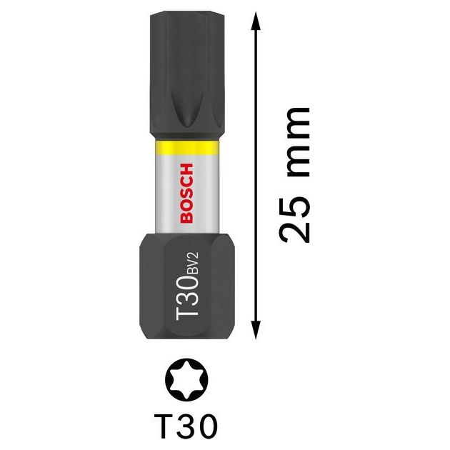 Бита T30, 25 мм, Impact Control TicTac, 25 шт, BOSCH, фото , изображение 3 | SNABZHENIE.com.ua