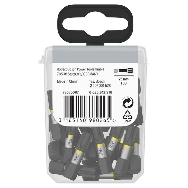 Бита T30, 25 мм, Impact Control TicTac, 25 шт, BOSCH, фото , изображение 2 | SNABZHENIE.com.ua