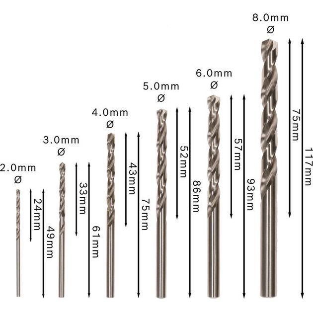 Набор из 6 сверел по металлу Robust Line, HSS-G, 135°, 2–8 мм BOSCH, фото , изображение 3 | SNABZHENIE.com.ua Набор из 6 сверел по металлу Robust Line, HSS-G, 135°, 2–8 мм BOSCH, фото , изображение 3 | SNABZHENIE.com.ua