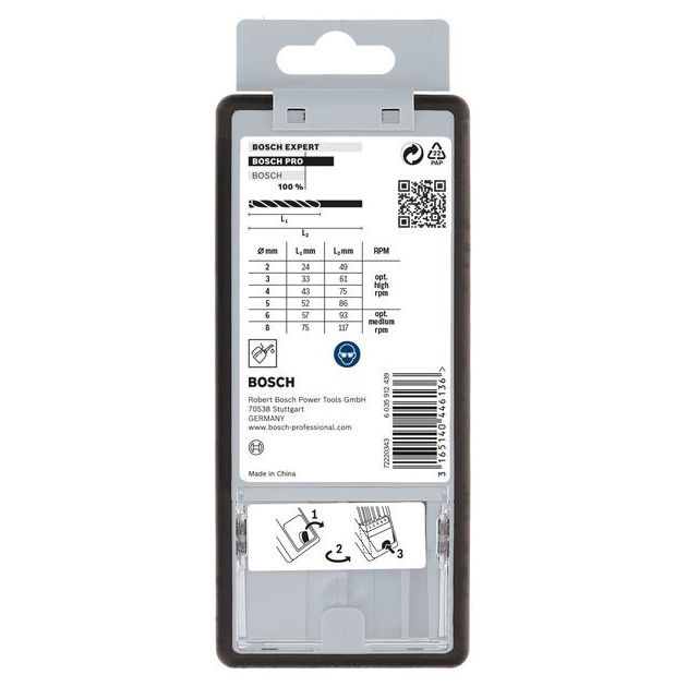 Набор из 6 сверел по металлу Robust Line, HSS-G, 135°, 2–8 мм BOSCH, фото , изображение 2 | SNABZHENIE.com.ua Набор из 6 сверел по металлу Robust Line, HSS-G, 135°, 2–8 мм BOSCH, фото , изображение 2 | SNABZHENIE.com.ua