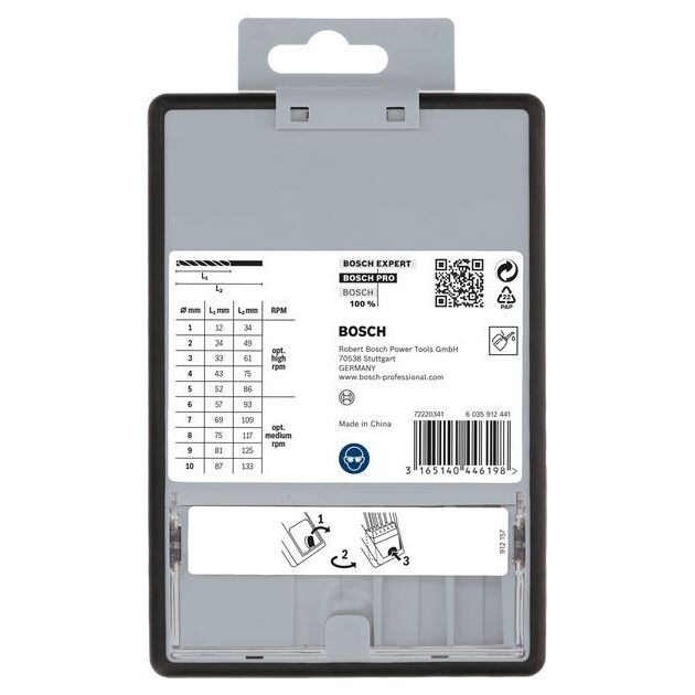 Набор сверел по металлу Bosch Robust Line, HSS-G, 1-10 мм, 10 шт., фото , изображение 2 | SNABZHENIE.com.ua Набор сверел по металлу Bosch Robust Line, HSS-G, 1-10 мм, 10 шт., фото , изображение 2 | SNABZHENIE.com.ua