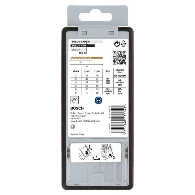 Набор из 6 свердел по металлу Robust Line, HSS-Co, 2–8 мм BOSCH, фото , изображение 2 | SNABZHENIE.com.ua Набор из 6 свердел по металлу Robust Line, HSS-Co, 2–8 мм BOSCH, фото , изображение 2 | SNABZHENIE.com.ua