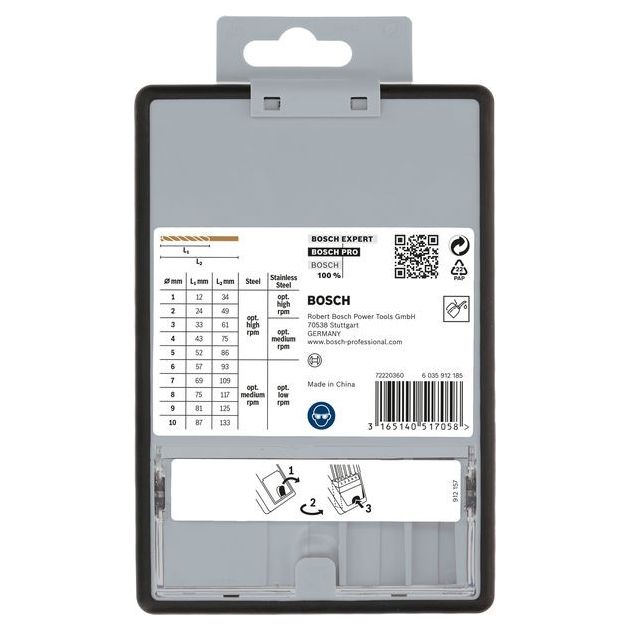 Набор из 10 свердел по металлу Robust Line HSS-Co 1-10 мм BOSCH, фото , изображение 2 | SNABZHENIE.com.ua Набор из 10 свердел по металлу Robust Line HSS-Co 1-10 мм BOSCH, фото , изображение 2 | SNABZHENIE.com.ua