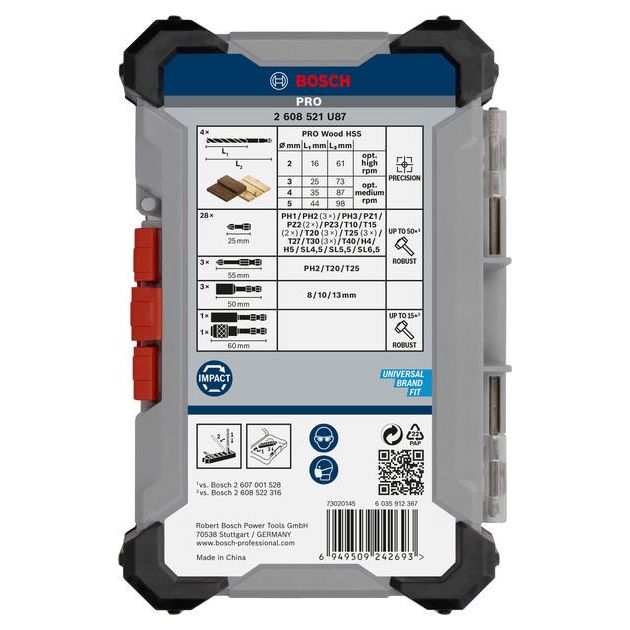 Змішаний набір шуруповертів і свердел по дереву PRO Impact Mixed Set, 40 шт. BOSCH, фото , зображення 2 | SNABZHENIE.com.ua Змішаний набір шуруповертів і свердел по дереву PRO Impact Mixed Set, 40 шт. BOSCH, фото , зображення 2 | SNABZHENIE.com.ua