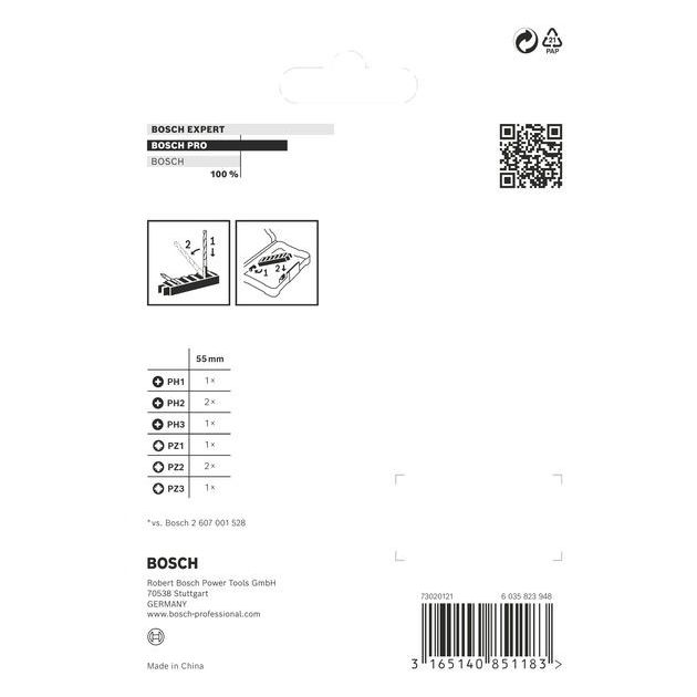 Биты для шуруповерта BOSCH Impact Control, 8 шт. (PH1, PH2, PH3, PZ2, PZ3), фото , изображение 2 | SNABZHENIE.com.ua Биты для шуруповерта BOSCH Impact Control, 8 шт. (PH1, PH2, PH3, PZ2, PZ3), фото , изображение 2 | SNABZHENIE.com.ua