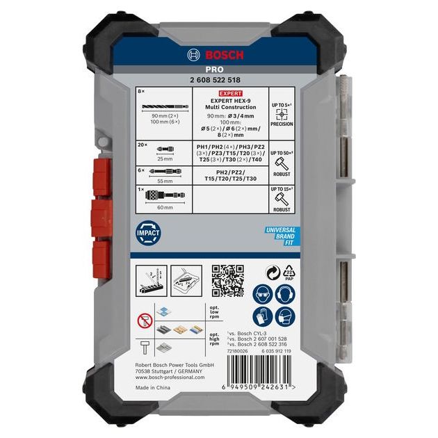 Набор шуруповертов и свердел Multi Construction PRO, 35 шт. BOSCH, фото , изображение 2 | SNABZHENIE.com.ua