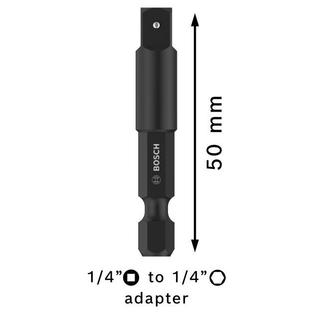 Перехідник для змінних головок до торцевого ключа 1/4, 50 мм BOSCH, фото , зображення 3 | SNABZHENIE.com.ua Перехідник для змінних головок до торцевого ключа 1/4, 50 мм BOSCH, фото , зображення 3 | SNABZHENIE.com.ua