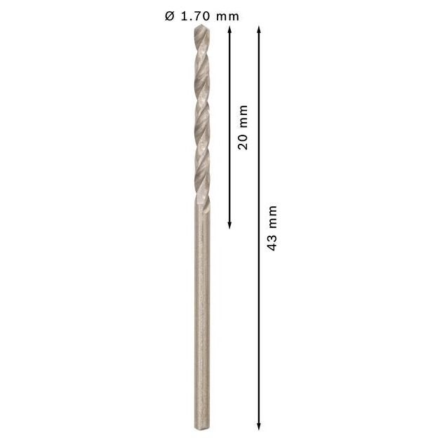 Сверло по металлу HSS-G, DIN 338, 1,7 x 20 x 43 мм, BOSCH, фото , изображение 3 | SNABZHENIE.com.ua