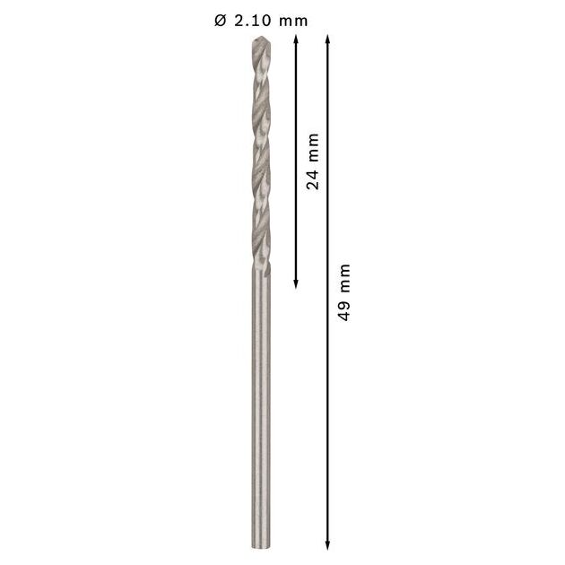 Свердло по металлу HSS-G, DIN 338, 2,1 x 24 x 49 мм, BOSCH, фото , изображение 3 | SNABZHENIE.com.ua