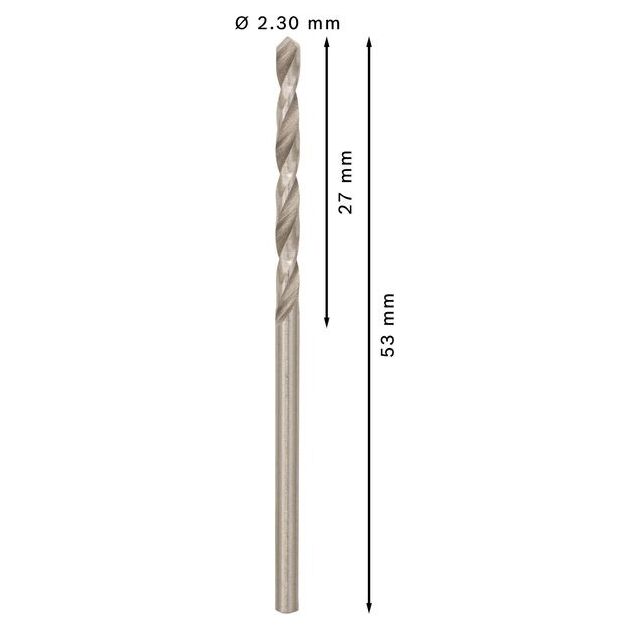 Свердло по металлу HSS-G, DIN 338, 2,3 x 27 x 53 мм, BOSCH, фото , изображение 3 | SNABZHENIE.com.ua