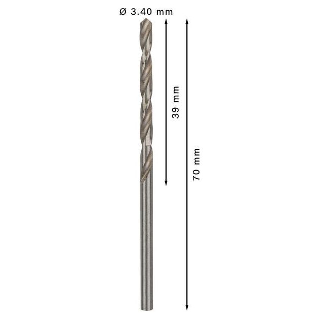 Свердло по металлу HSS-G, DIN 338, 3,4 x 39 x 70 мм, BOSCH, фото , изображение 3 | SNABZHENIE.com.ua