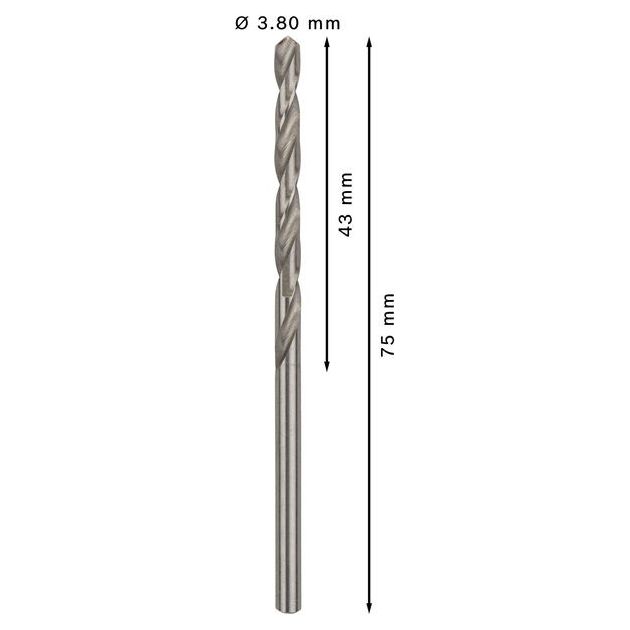 Сверла по металлу HSS-G 3.8 мм, 10 шт, BOSCH (2608585484), фото , изображение 3 | SNABZHENIE.com.ua Сверла по металлу HSS-G 3.8 мм, 10 шт, BOSCH (2608585484), фото , изображение 3 | SNABZHENIE.com.ua