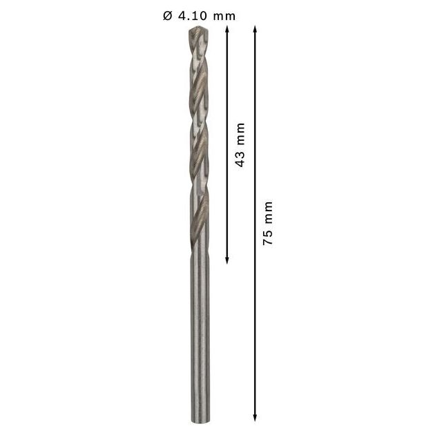 Сверло по металлу HSS-G 4,1 мм, 10 шт. BOSCH (2608585486), фото , изображение 3 | SNABZHENIE.com.ua Сверло по металлу HSS-G 4,1 мм, 10 шт. BOSCH (2608585486), фото , изображение 3 | SNABZHENIE.com.ua