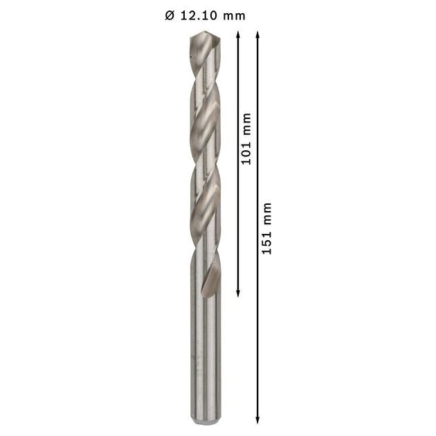 Сверло по металлу HSS-G, DIN 338, 12,1 x 101 мм, BOSCH, фото , изображение 3 | SNABZHENIE.com.ua