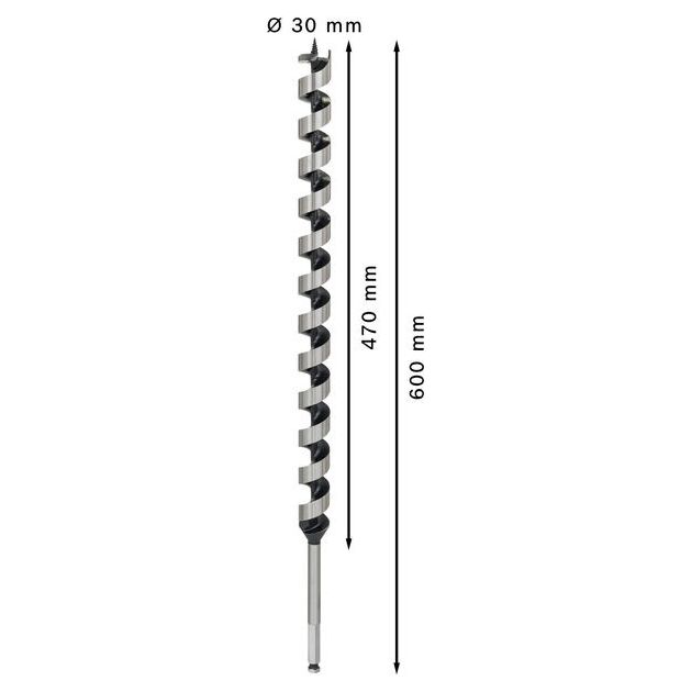 Гвинтові свердла по дереву, 11,1 мм, хвостовик 30 x 470 мм BOSCH, фото , изображение 3 | SNABZHENIE.com.ua