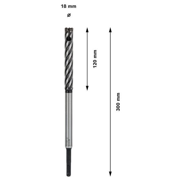Резак арматуры BOSCH SDS plus-9, 18 x 120 x 300 мм, 4 лезвия, фото , изображение 3 | SNABZHENIE.com.ua