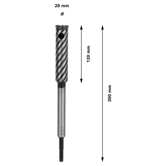 Резак для арматуры с четырьмя режущими кромками, SDS plus, 28 x 120 x 300 мм BOSCH, фото , изображение 3 | SNABZHENIE.com.ua
