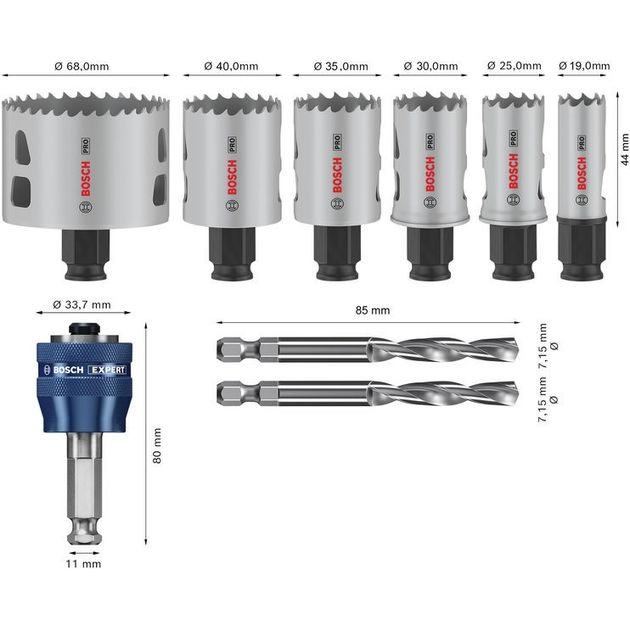 Набір коронок PRO Multi Material PC Plus, 9 шт. BOSCH, фото , зображення 2 | SNABZHENIE.com.ua Набір коронок PRO Multi Material PC Plus, 9 шт. BOSCH, фото , зображення 2 | SNABZHENIE.com.ua