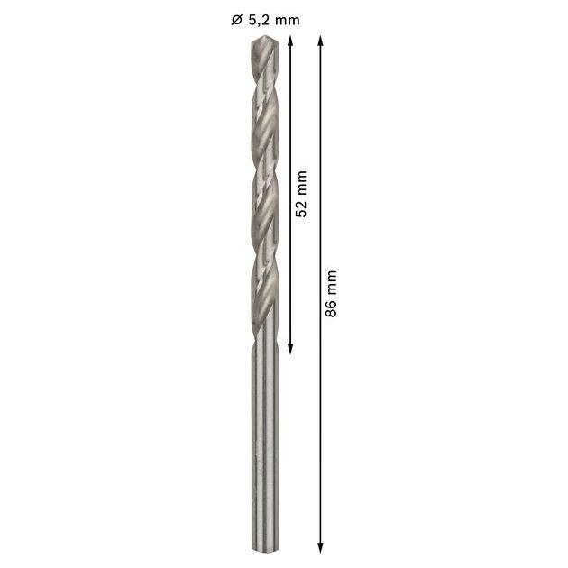 Сверло по металлу 5,2 мм HSS-G, 10 шт. BOSCH (2608595063), фото , зображення 3 | SNABZHENIE.com.ua Сверло по металлу 5,2 мм HSS-G, 10 шт. BOSCH (2608595063), фото , зображення 3 | SNABZHENIE.com.ua